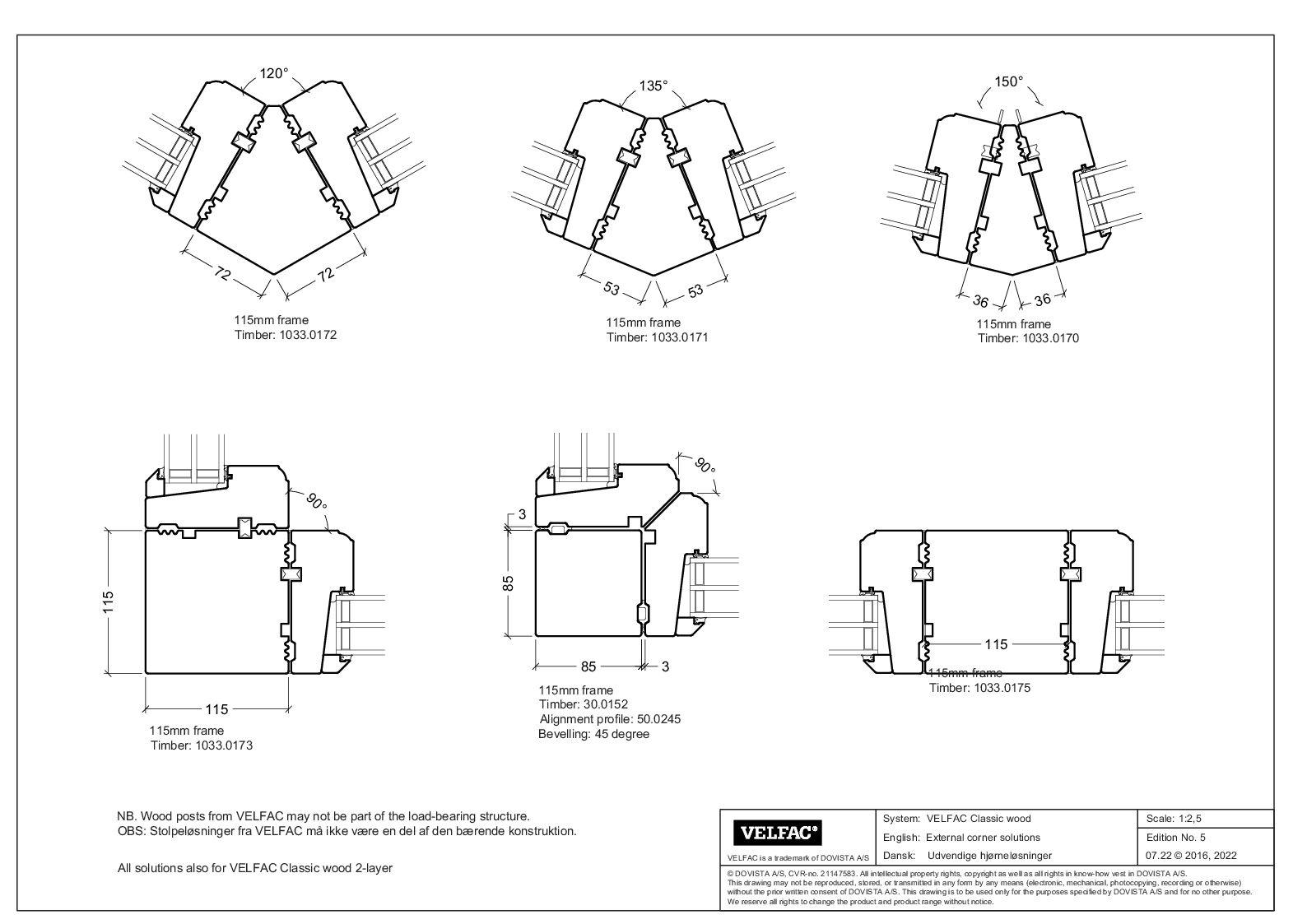 Corner solutions for VELFAC Classic wood